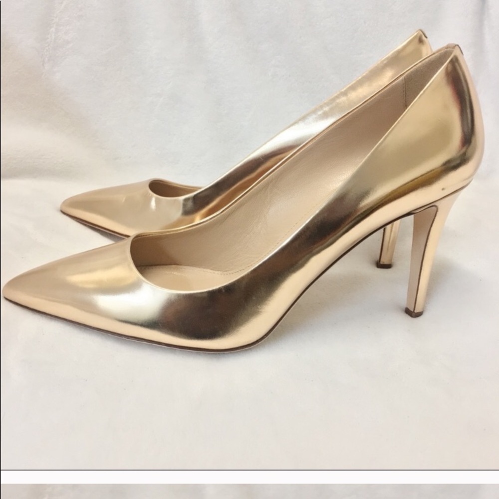 J. CREW METALLIC GOLD PUMPS